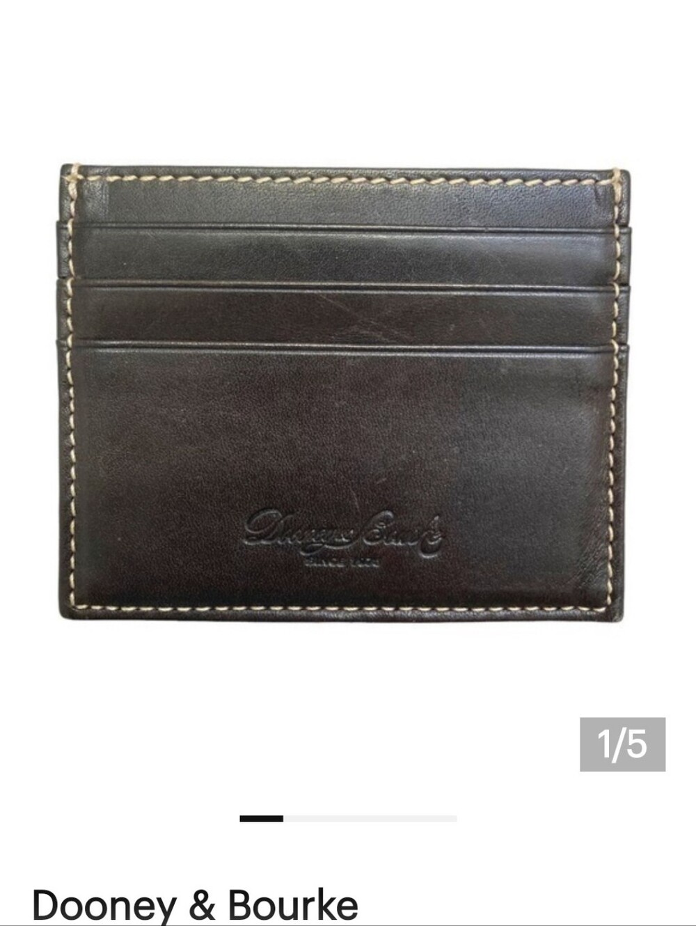 Dooney & Bourke T’Moro Brown Leather Card Holder Sample. Great stocking stuffer!